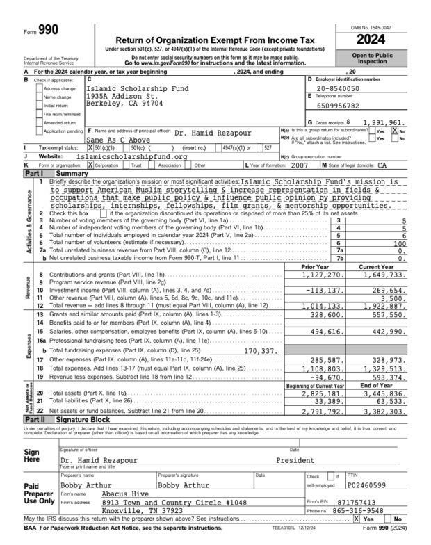 2024 990 first page 2024 990 first page